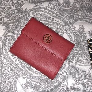 Tory Burch red with gold wallet. NWOT
